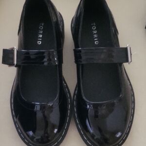 Torrid Shiny Black Mary Janes